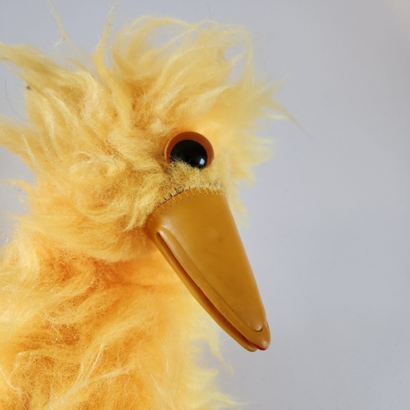 Vintage 70s 80s YELLOW BIG BIRD Stuffed Plush Animal Toy Pet Ganz Bros Rubber - Picture 3 of 8